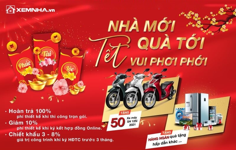 Ưu đãi đón tết thiết kế nội thất